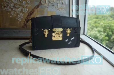 Newest Replica L---V Black Monogram Reverse Canvas Trunk Clutch Handbag